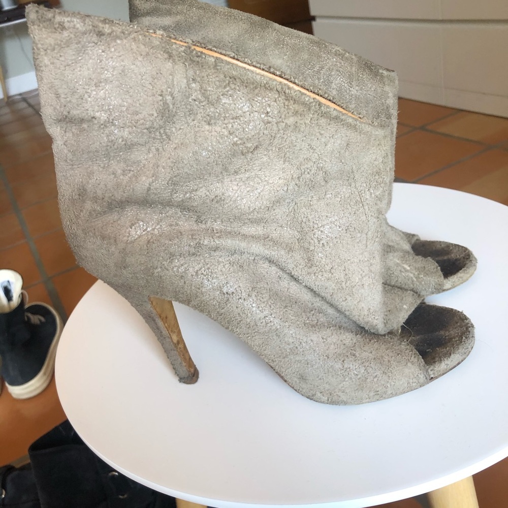 Margiela heels - cut out grey leather